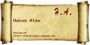 Hatos Alex névjegykártya